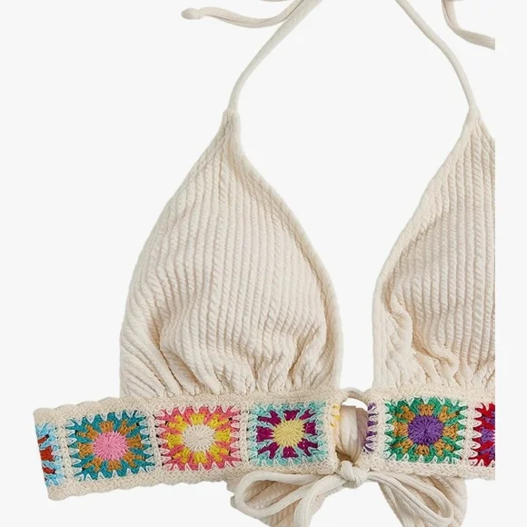 Colorful Crochet Trim Bikini - Picture 3 of 5